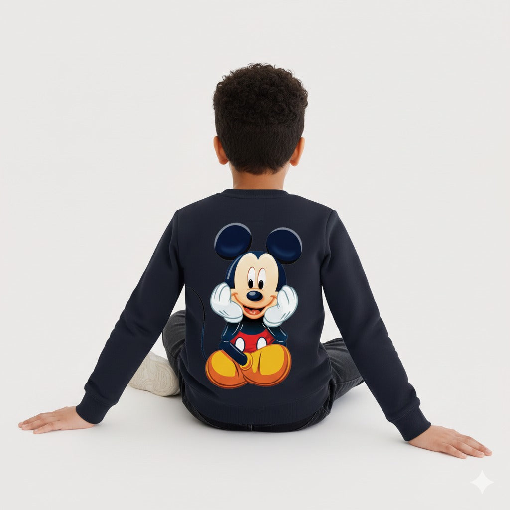 Mickey Mouse Kids' Sweatshirt - Stylish Navy Blue | UniTee  Winter Collection