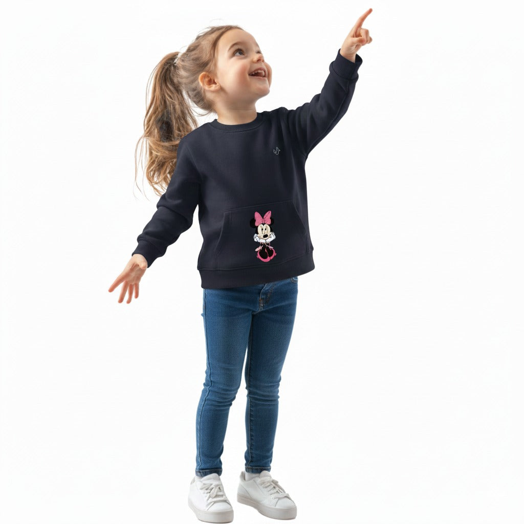 Minnie Mouse Kids' Sweatshirt - Stylish Navy Blue | UniTee Winter Collection